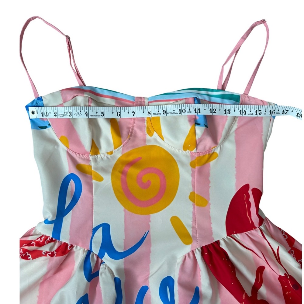 Nice To Meet You La Dolce Vita European Vacation Tropical Lemon Pockets Dress M - Picture 6 of 7